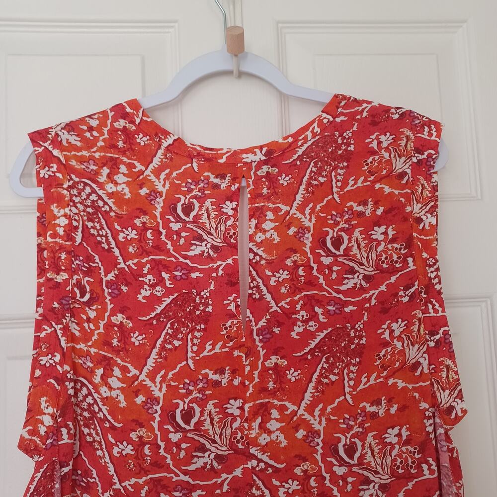 IRO Variety Ruffled Paisley Mini Dress Orange FR 38 US 6 - Picture 12 of 16